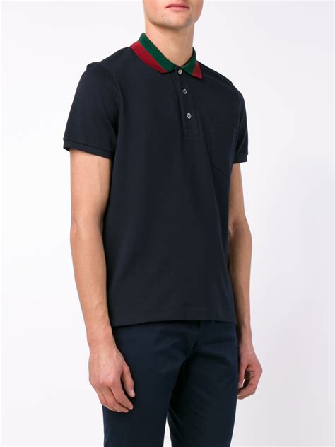 men's gucci collar shirt|gucci navy striped polo shirt.